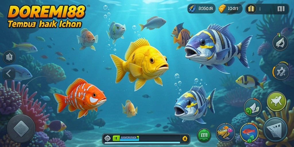 Screenshot menampilkan gameplay seru Tembak Ikan DOREMI88.