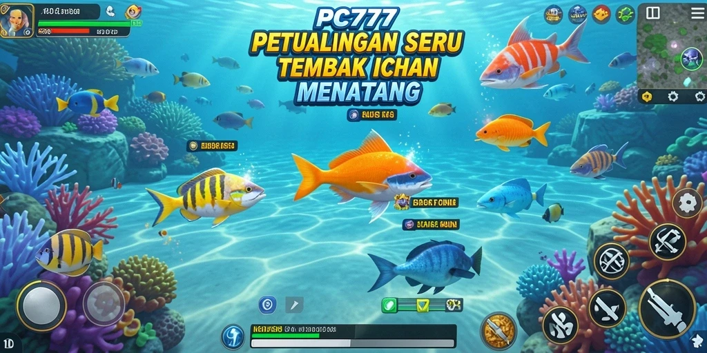 Tampilan gameplay seru Tembak Ikan di PC777.