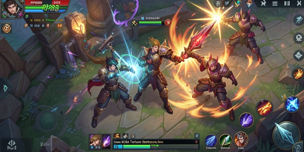 Screenshot gameplay RP888 dengan pertempuran yang intens dan seru.